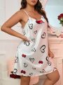 Plus Size Heart Print Cami Sleep Dress