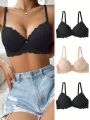 3pcs/Set Ladies' Lace Underwire Bra