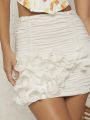 Katalyst Kouture Ruched Asymmetric Ruffle Mini Skirt