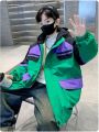 Tween Boy Colorblock Flap Pocket Hooded Coat