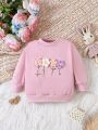 Baby Girls Floral Patched Sweatshirt