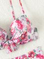 SHEIN Swim Mod Floral Print Bikini Set With Underwire