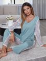 Contrast Lace PJ Set Without Panty