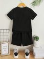 Boys' (Little) Fun Printed Short Sleeve T-Shirt And Shorts 2pcs/Set