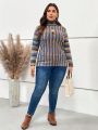 EMERY ROSE Plus Space Dye Turtleneck Sweater