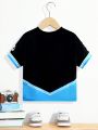 SHEIN Toddler Boys' Casual Loose Fit 2 In 1 T-Shirt With Printed Pattern