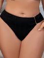 SHEIN Swim Vcay Plus Size Solid Color Swimwear Bottom