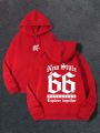 Men's Hooded Sweatshirt With Letter Print