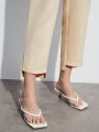 SHEIN BIZwear Ladies' Solid Color Elastic Waist Tapered Pants