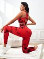 Yoga Basic Sportswear Set: Thick Strap Tank Top & Long Pants