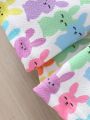 SHEIN 3pcs/Set Baby Girls' Casual Cute Rabbit Pattern Printed Outfits With Headband, Perfect For Easter