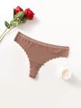 Women's Seamless Solid Thong Panties