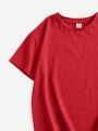 SHEIN Boys' Comfortable Casual Round Neck Short Sleeve T-Shirt