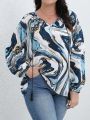 SHEIN LUNE Women's Plus Size Floral Print Shirt