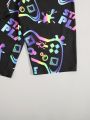 SHEIN Teen Boy's Casual Video Game Controller Print Pajama Set
