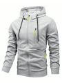 Men'S Multi-Zipper Hooded Sports Jacket