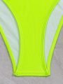 SHEIN Swim Basics Solid Color High Cut Swimsuit Bottom