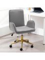 Fumahaus 1 PC Velvet Home Office Desk Chair Height Adjustable Swivel Task Chair for Living Room Study Room and Bedroom