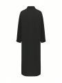 Women's Plus Size Solid Color Slit Maxi Dress
