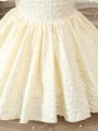 Baby Girl Solid Puff Sleeve Party Dress