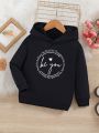 Young Girl Slogan Graphic Hoodie