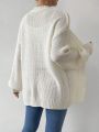 SHEIN Essnce Women's Cable Knitted Cardigan With Open Front