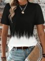 Plus Size Ombre Short Sleeve T-Shirt