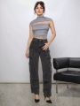 Luxe Draped Neck Tube Crop Top