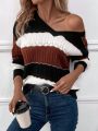 Women's Striped Color Block Sweater