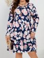 EMERY ROSE Plus Size Women'S Floral Printed Dress