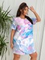 Plus Tie Dye Print Nightdress