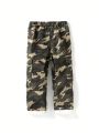 Girls Street Camouflage Cargo Pocket Denim Trousers