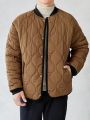 Manfinity Men Baseball Collar Raglan Sleeve Onion Quilted Coat