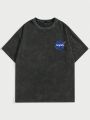 Manfinity Hypemode Men's Letter Printed Oversized Drop Shoulder T-Shirt