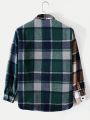 Manfinity Men Plaid Flap Pocket Overcoat Without Tee