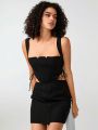 BY BLCK Cut Out Knot Side Cami Dress