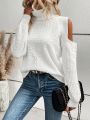 Turtleneck Cold Shoulder Sweater