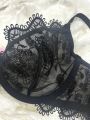 5pcs/Set Women's Sexy Lingerie (Steel Ring Bra+Thong+Garter+2pcs Stockings)