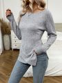 SHEIN LUNE Slit Side Sweater With Dropped Shoulder Sleeve