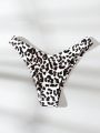 SHEIN Swim Summer Beach Leopard High Cut Bikini Panty