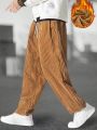 Men Drawstring Waist Slant Pocket Pants