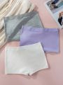 3pcs Solid Boyshorts