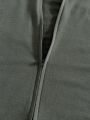 SHEIN Street Sport Drop Shoulder Zipper Closure Hooded Sports Jacket