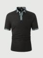 Manfinity Men Contrast Trim Polo Shirt