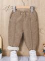 SHEIN Baby Boy Button Detail Thermal Pants