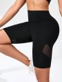 Yoga Sxy Mesh Splice Yoga Sport Shorts