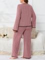 Plus Contrast Binding Button Front PJ Set