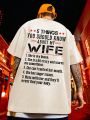 Men's Plus Size Slogan Printed Oversized T-shirt