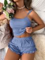 Ruffle Trim Cami Pajama Set