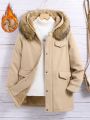 SHEIN Kids EVRYDAY Thickened Hooded Jacket For Tween Boys